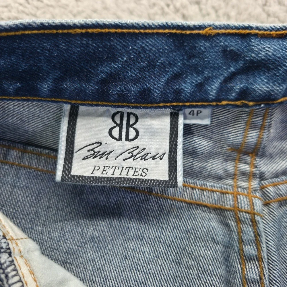 Vintage Bill Blass Petites High Waisted Pleated Tapered Jeans 4P New Moon 066155